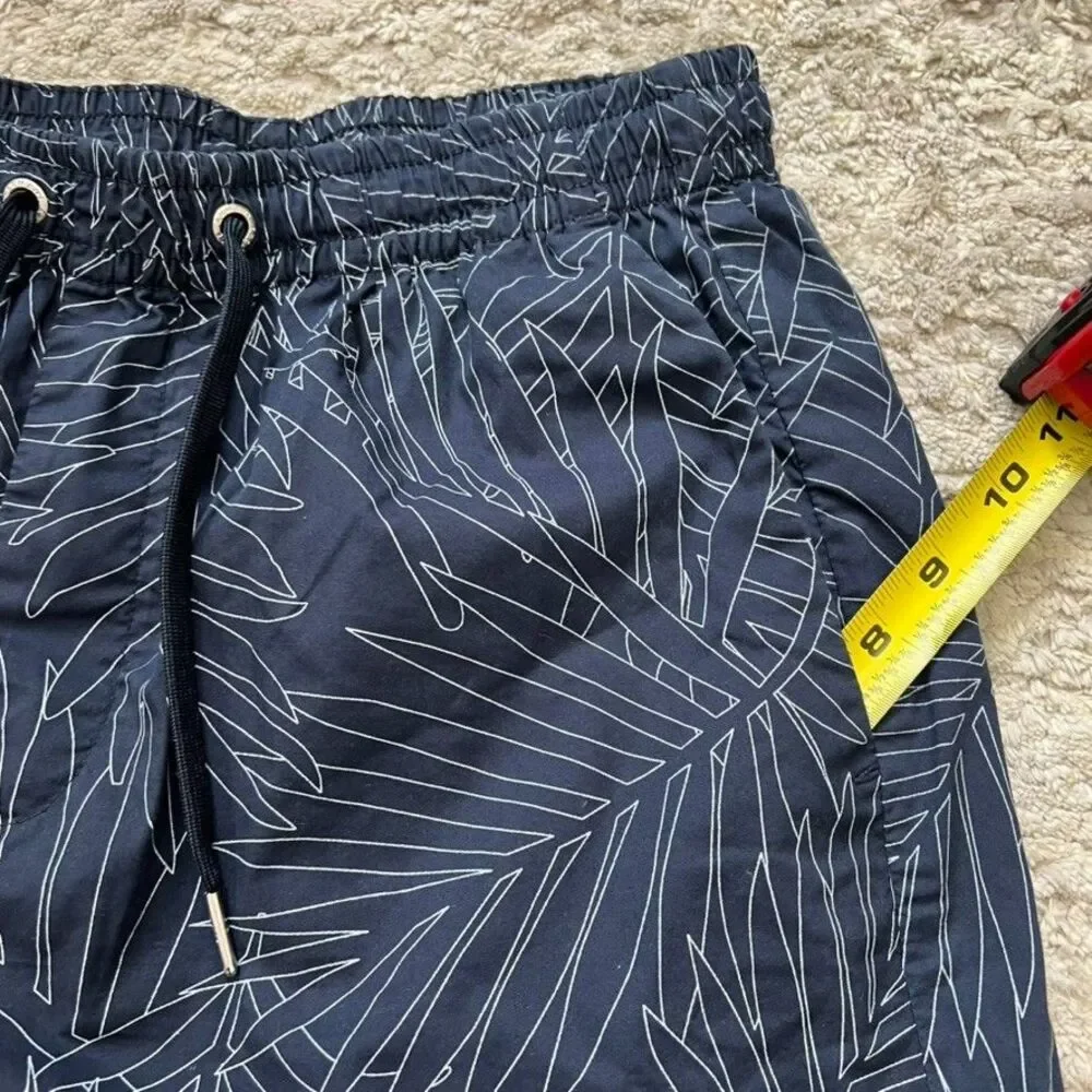 Armani Exchange Drawstring Waist Blue White Palm Print Shorts Mens Size 30